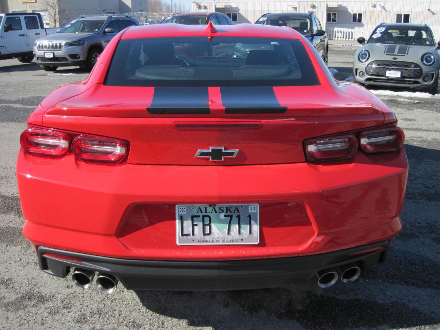 2020 red /black Chevrolet Camaro LT (1G1FE1R74L0) with an 6.2L V8 OHV 16V engine, 6-Speed Automatic transmission, located at 9530 Old Seward Highway, Anchorage, AK, 99515, (907) 349-3343, 61.134140, -149.865570 - Low miles on this 2020 Chevrolet Camaro Coupe LT1 - Photo#3